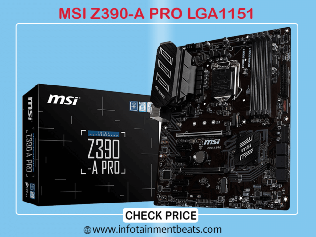 MSI Z390-A PRO LGA 1151 Dual Gigabit LAN ATX Motherboard for i9 9900k