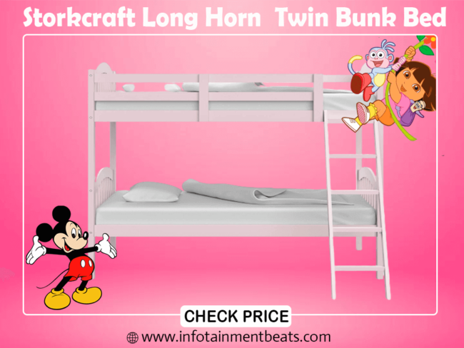 4- Storkcraft Long Horn Solid Hardwood Twin Bunk Bed