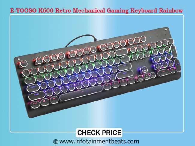 E-YOOSO K600 Retro Mechanical Gaming Keyboard Rainbow