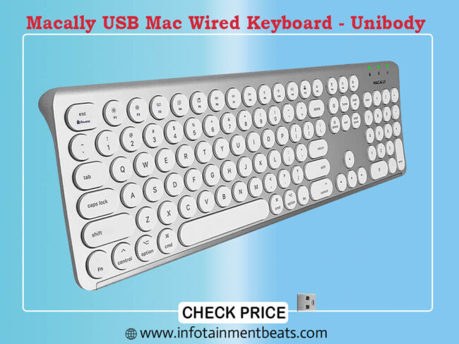 Macally USB Mac Wired Keyboard - Unibody