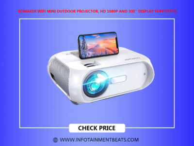 Bomaker WiFi Mini Outdoor Projector HD 1080P and 300 Display Supported