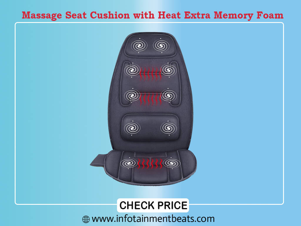  Snailax Massage Seat Cushion with Heat Extra Memory Foam