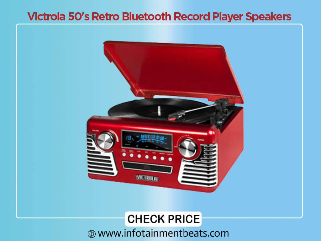 Victrola 50s Retro Bluetooth Record Player Speakers