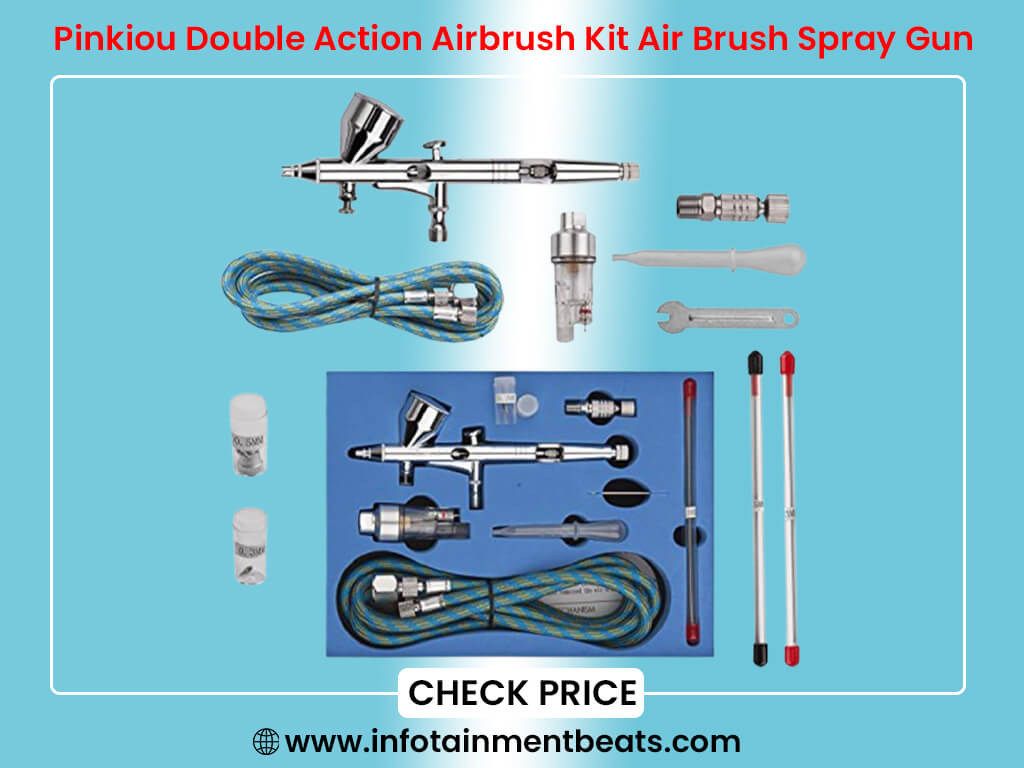 Pinkiou Double Action Airbrush Kit Air Brush Spray Gun