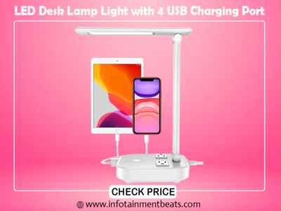 6 - LED Desk Lamp Light with 4 USB Charging Port