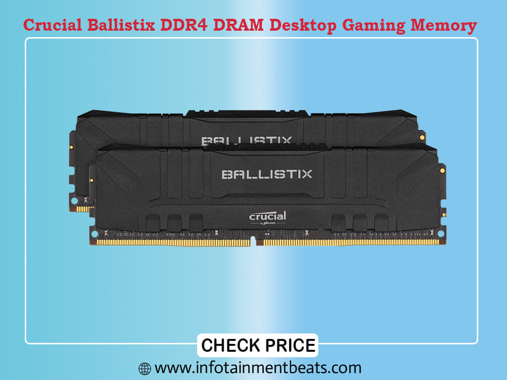  Crucial Ballistix 3200 MHz DDR4 DRAM Desktop Gaming Memory Kit 32GB (16GBx2) CL16 BL2K16G32C16U4B (Black)