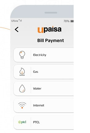 how to pay bill through Upaisa App