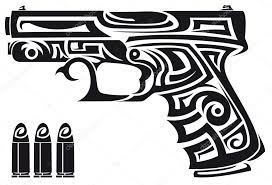 Tribal Gun Tattoo: